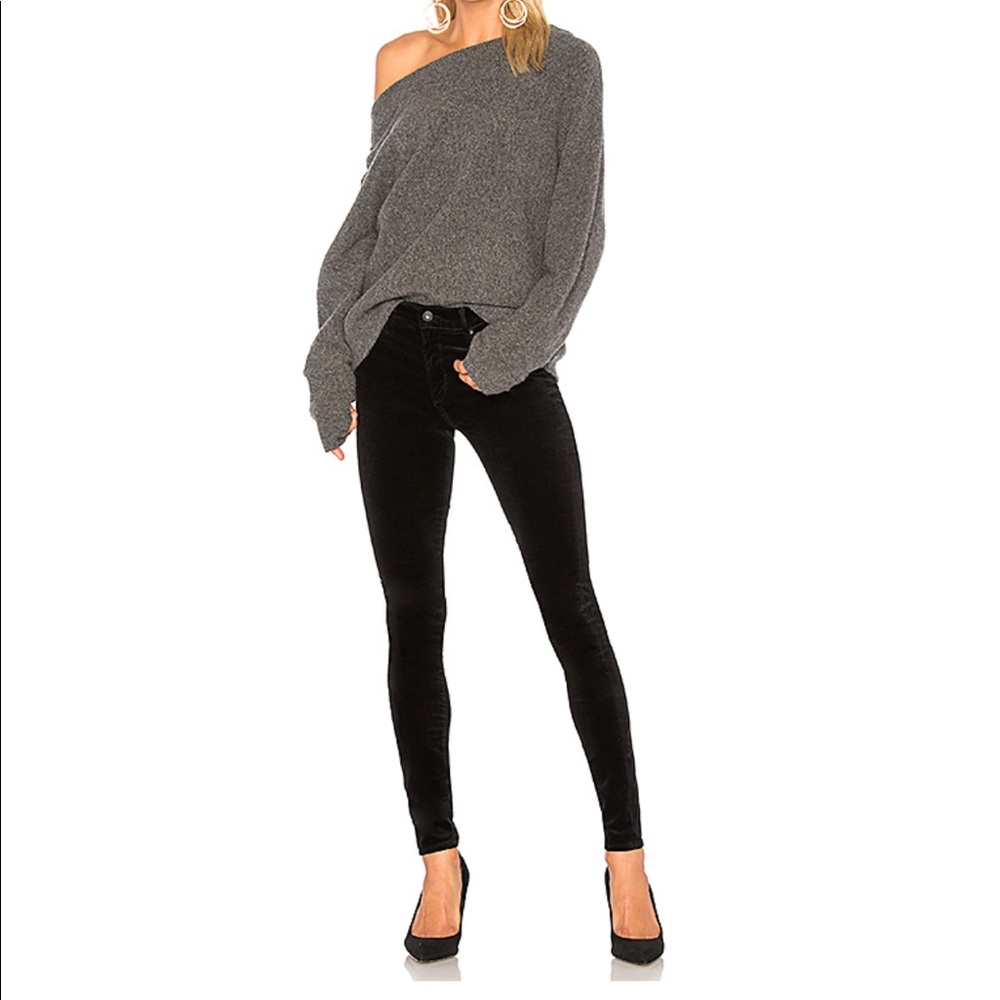 AG Skinny Farrah Velvet Black Jeans 26